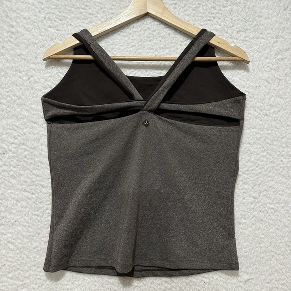 prAna  YOGA ATHLETIC TANK WIDE STRAP DBL CROSS BACK SHELF BRA SZ XL USA MADE - Picture 1 of 8